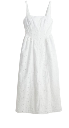 Dress with Eyelet Embroidery - White - Ladies | H&M US