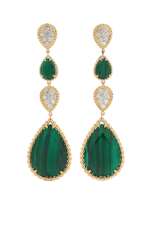 Gold Serpent Bohème 18-karat gold, malachite and diamond earrings | Boucheron | NET-A-PORTER