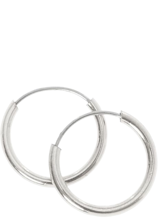 Silver 10MM Hoop Earrings | Claire's US