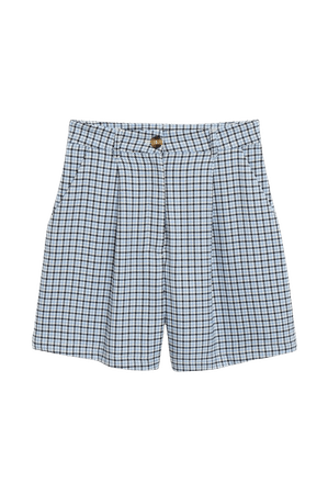 Houndstooth bermuda shorts - Blue and black - Shorts - Monki WW