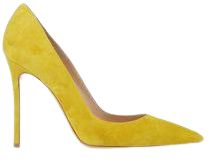 bright yellow suede heels