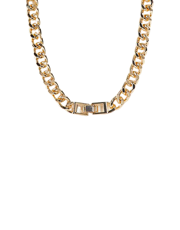 ASOS DESIGN necklace in curb chain with clasp in gold tone | ASOS