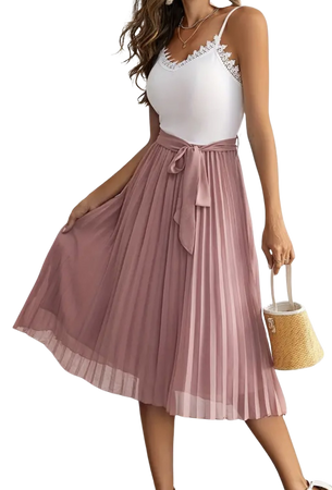 white pink dress