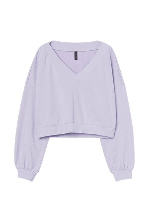 V-neck Sweatshirt - Purple