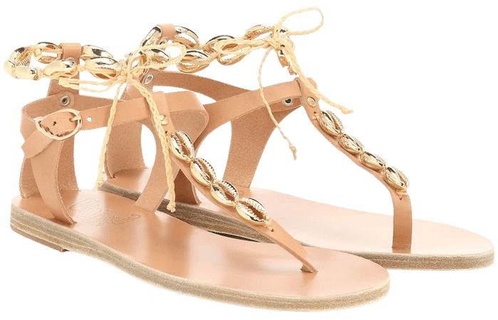 Ancient Greek Sandals Chrysso Shells leather sandals