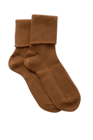 Brown Ribbed cashmere socks | Johnstons of Elgin | NET-A-PORTER
