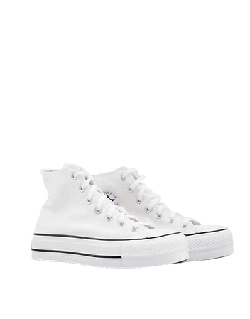 Converse Chuck Taylor All Star Hi Lift canvas sneakers in white | ASOS