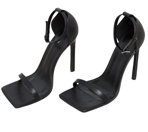 square toe black heels