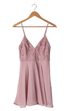 Mauve Pink Dress - Pink Skater Dress - Mini Skater Dress - Lulus