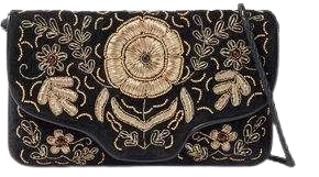 Zary Embellished Cotton-velvet Clutch