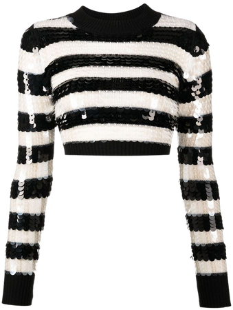 Monse Sequin Design Striped Cropped Jumper - Farfetch