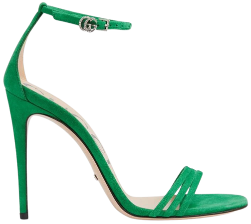 Green suede sandal