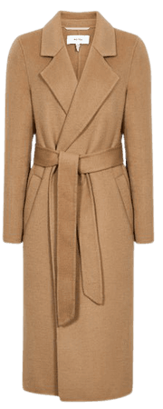 Petite Brooks Camel Wool Blend Longline Overcoat – REISS
