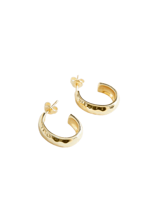 Hammered Open Hoop Earrings - Gold - Hoops - & Other Stories