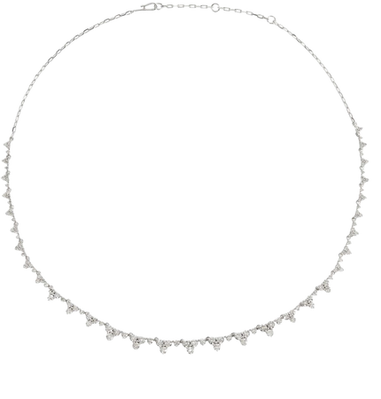 Rivulet Tears 18 Kt White Gold Necklace With Diamonds in Silver - Ileana Makri | Mytheresa