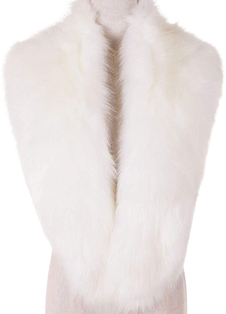 Dikoaina Extra Large Women's Faux Fur Collar for Winter Coat (100cm, White) at Amazon Women's Coats Shop