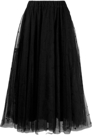 Black P.a.r.o.s.h. Tulle Midi Skirt | Farfetch.com