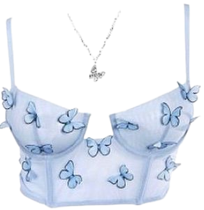 baby blue butterfly top