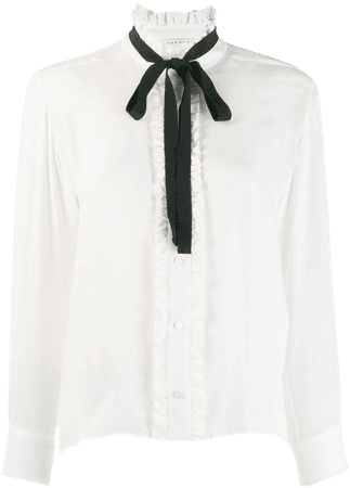 SANDRO long-sleeved bow blouse - FARFETCH