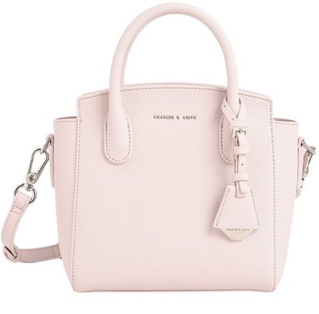 Light Pink Double Handle Trapeze Tote - CHARLES & KEITH AU
