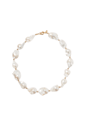 Gold Gold-tone bead and pearl necklace | éliou | NET-A-PORTER