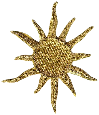4 1/4" Celestial Metallic Gold Sun embroidery patch | eBay