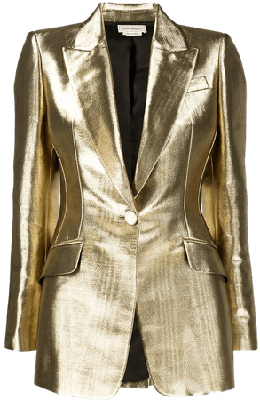 Alexander McQueen metallic-effect Tailored Blazer - Farfetch