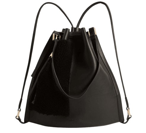 ALLSAINTS US: Womens Alpha Leather Backpack (black)