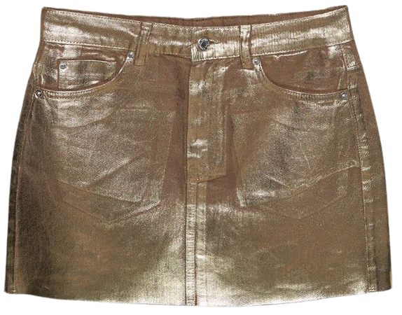 Golden foil mini skirt - Women's See all | Stradivarius United States