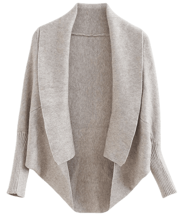Open Front Batwing Sleeve Knit Cape in Taupe - Retro, Indie and Unique Fashion