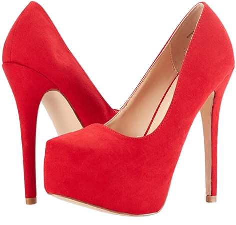 Amazon.com | DREAM PAIRS Women's Swan-30 Red Suede High Heel Plaform Dress Pump Shoes Size 8 M US | Pumps