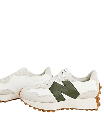 New Balance 327 sneakers in off-white and green | ASOS