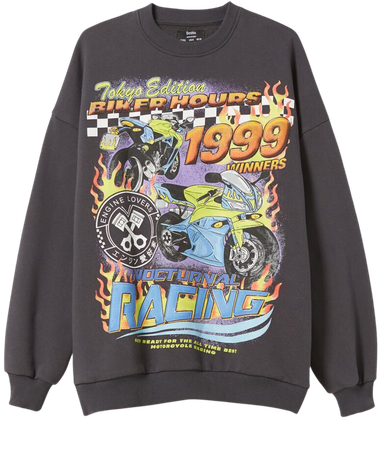 Long sleeve sweatshirt with racing print - Sweatshirts and hoodies - Woman | Bershka