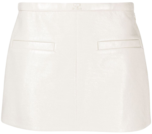 Courrèges logo-appliqué faux-leather Miniskirt - Farfetch