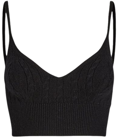 Cable-Knit Wool-Cashmere Bralette