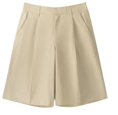 Pleated cotton Bermuda shorts - New - Women | Bershka