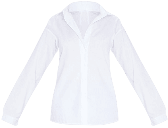 White Cotton Oversized Shirt | PrettyLittleThing