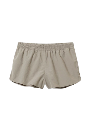 Sporty Nylon Mini Shorts - Beige - Weekday WW