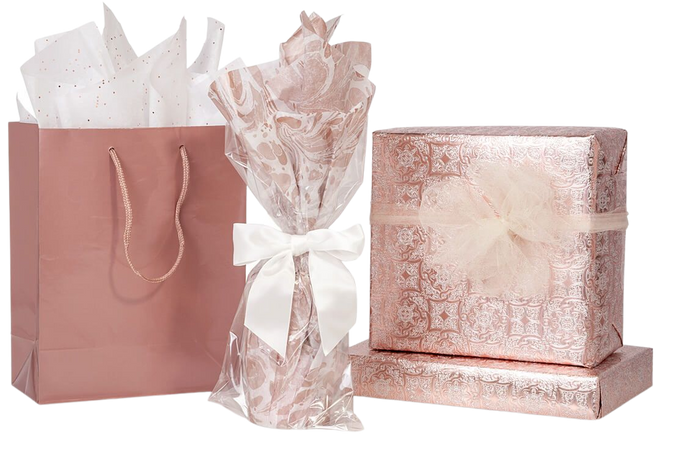 rose gold wrapped christmas gifts - Google Search
