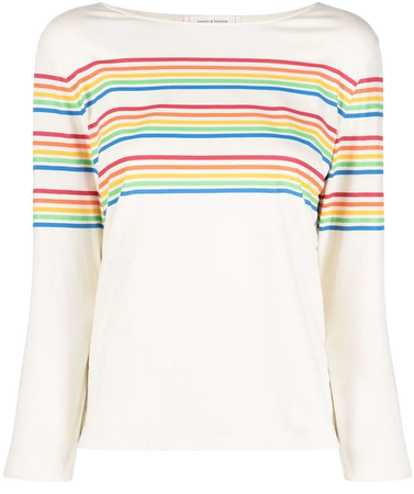Chinti And Parker Boat Neck Rainbow Stripe T-shirt - Farfetch
