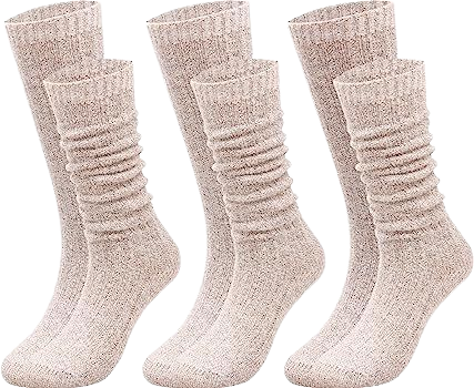 TINTAO 3 Pairs Women Winter Wool Cable Knit Crew Knee High Boot Socks,Size 5-11#W6009 (Mixed Color) at Amazon Women’s Clothing store