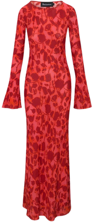 Gia Havana | Long sleeve red floral maxi dress | Réalisation