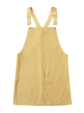 Plus Gingham Print Overall Dress | SHEIN USA