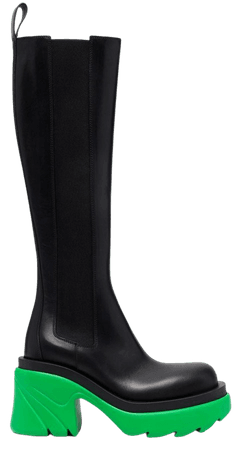 Bottega Veneta contrasting-sole block-heel Boots - Farfetch