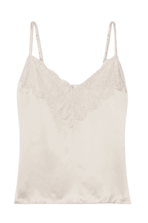 Cream The Katya lace-trimmed silk-charmeuse camisole | Cami NYC | NET-A-PORTER
