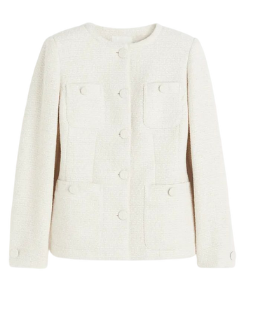 Textured-weave Jacket - Cream - Ladies | H&M US