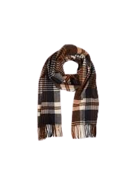brown tartan winter scarf
