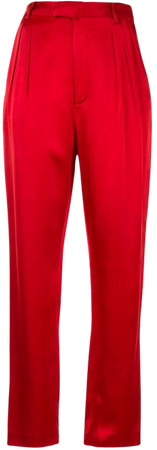 Shop red LAPOINTE satin pleated trousers with Express Delivery - Farfetch