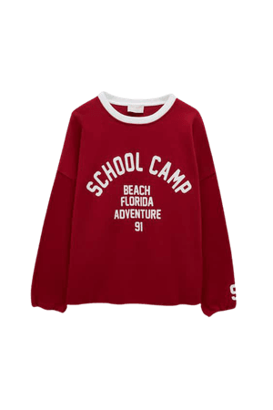 Red School Camp sweatshirt - pull&bear