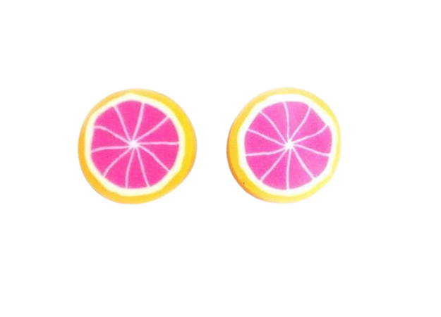 pink citrus earrings